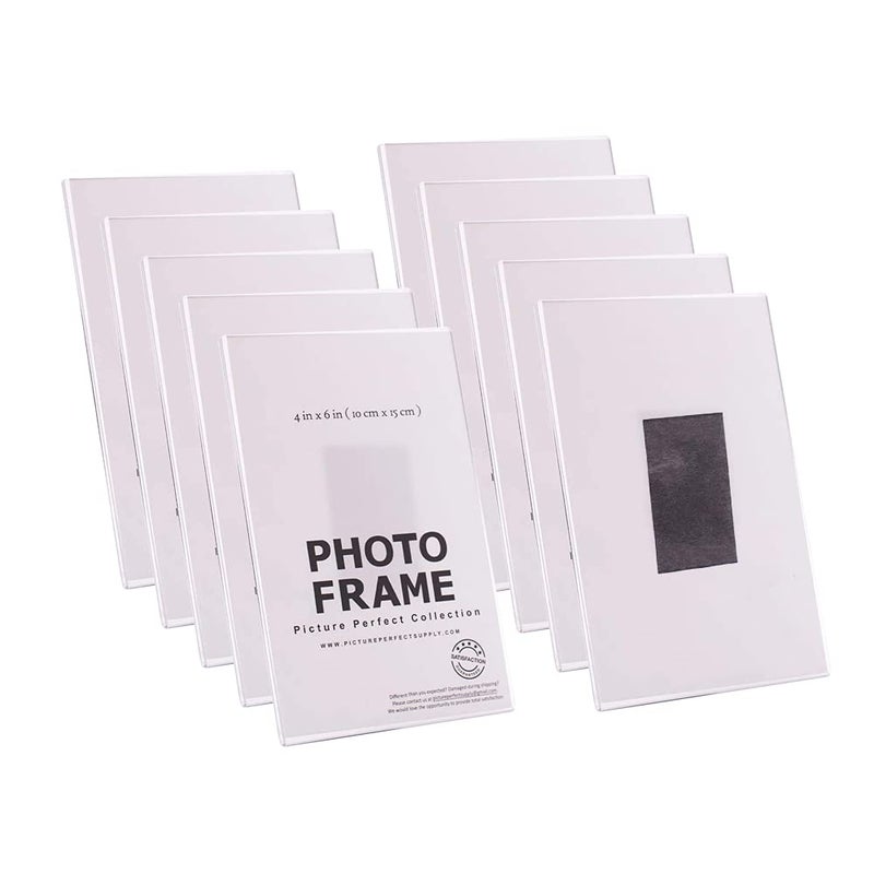 pbf PHOTO BOOTH FRAMES 4x6 Clear Acrylic Picture Frame Magnet; Magnetic Acrylic Photo Frames (10) - Image 1