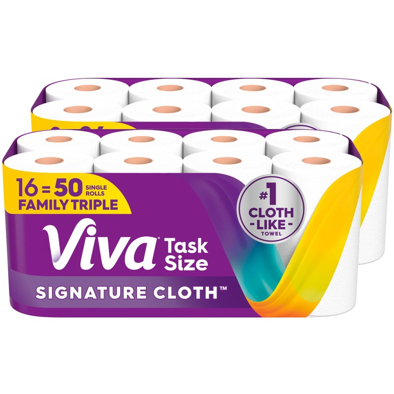 Viva Signature Cloth Paper Towels, Task Size, 16 Family Triple Rolls, 141 Sheets per Roll (Packaging May Vary) - Image 1