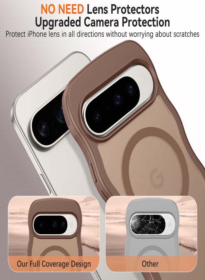BENTOBEN Magnetic for Google Pixel 10 Case Cute, Curly Wavy Pixel10 Case [Compatible with MagSafe], Anti-Slip Shockproof Matte Slim Women Girls Boys Phone Cover for Google 10 6.3", Desert Titanium - Image 3