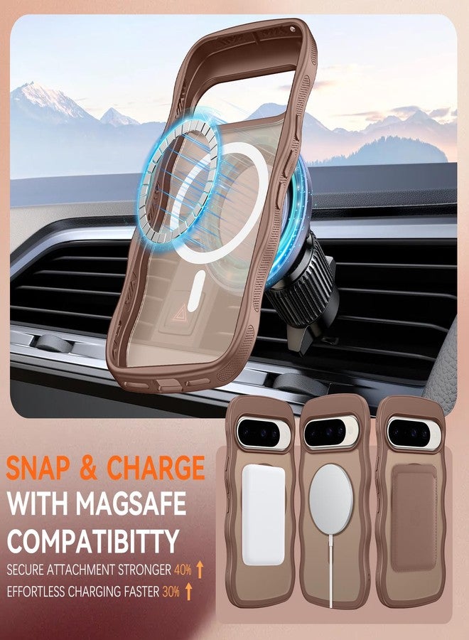 BENTOBEN Magnetic for Google Pixel 10 Case Cute, Curly Wavy Pixel10 Case [Compatible with MagSafe], Anti-Slip Shockproof Matte Slim Women Girls Boys Phone Cover for Google 10 6.3", Desert Titanium - Image 4
