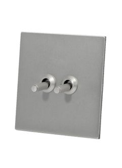 Donmarco 2 Gang 2 Way Switch - Knurled Toggle - Fire Resistant , 15-Year Warranty , Premium Stainless Steel & Copper (Brushed Satin Nickel) Sleek & Durable Wall Light Switch for Modern Spaces  - Image 2