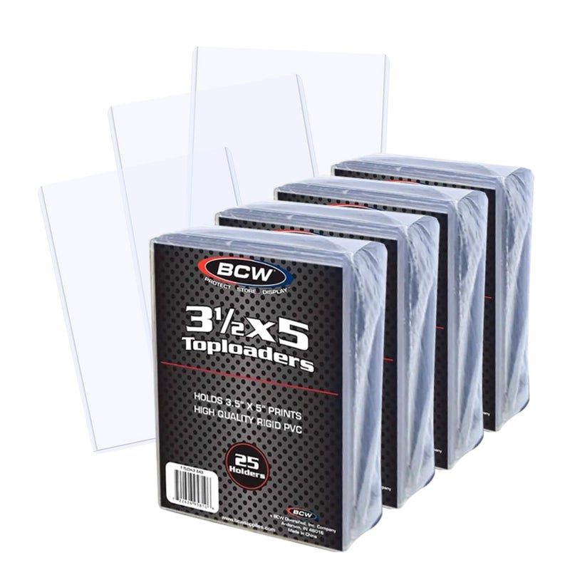 BCW 35x5 Topload Holder 100 Pack Premium Rigid Plastic Protector Case for Trading Cards Index Cards and Photos for Transformer TCG Magic The Gathering and More - Image 2