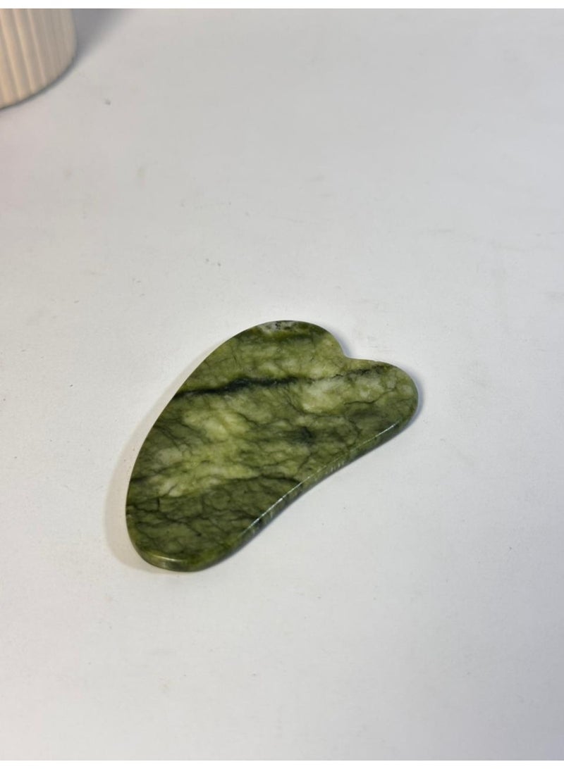 maya accessories Gua Sha Facial Tools, Natural Jade Gua Sha Stone for Face, Jawline & Double Chin, Heart-Shaped Face Stone - Image 1