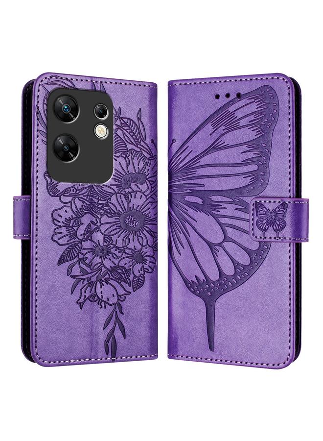 The Bros Phone Case For Infinix Zero 30 4G Embossed Butterfly Leather Phone Phone Case - Image 1