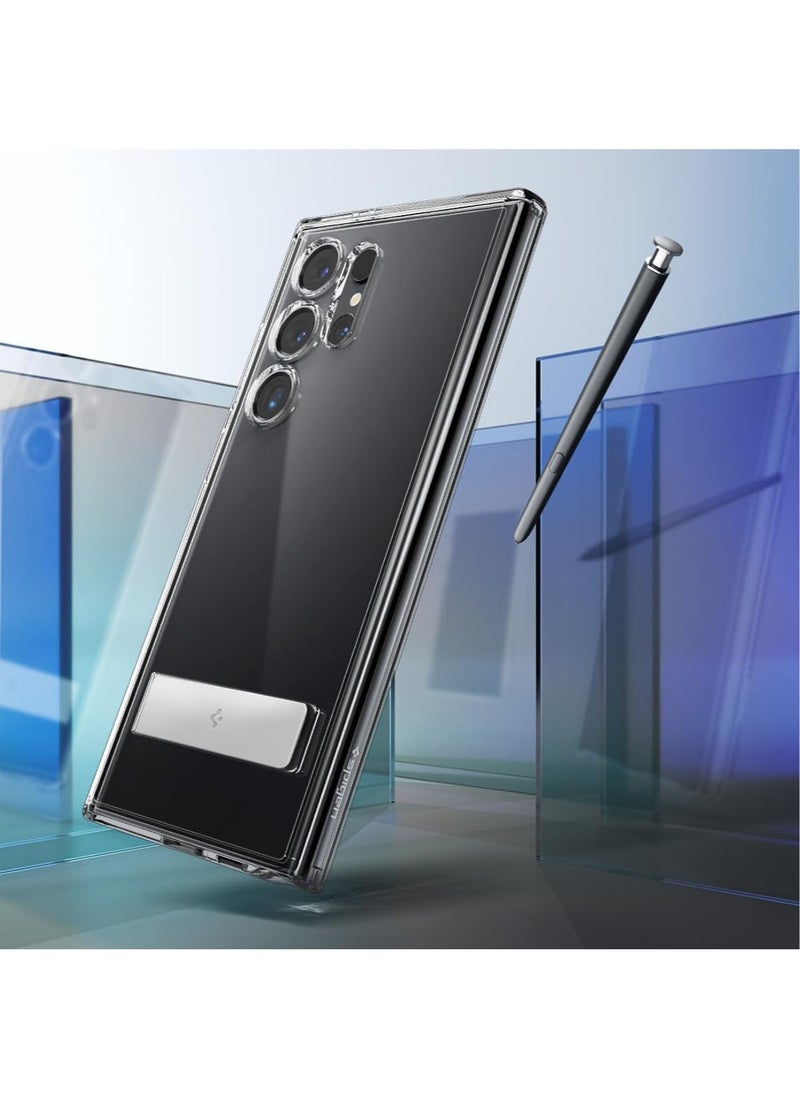 Spigen Ultra Hybrid S for Samsung Galaxy S24 ULTRA Case Cover with Kickstand - Crystal Clear  - Image 3