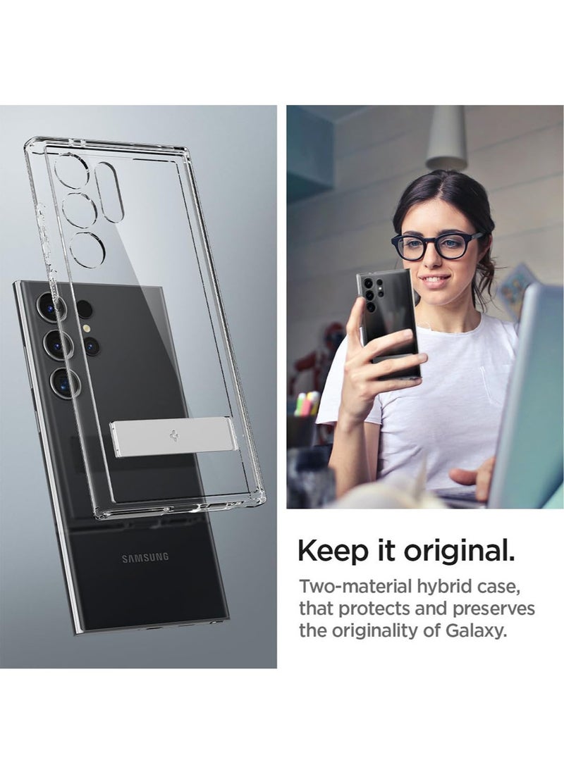 Spigen Ultra Hybrid S for Samsung Galaxy S24 ULTRA Case Cover with Kickstand - Crystal Clear  - Image 5
