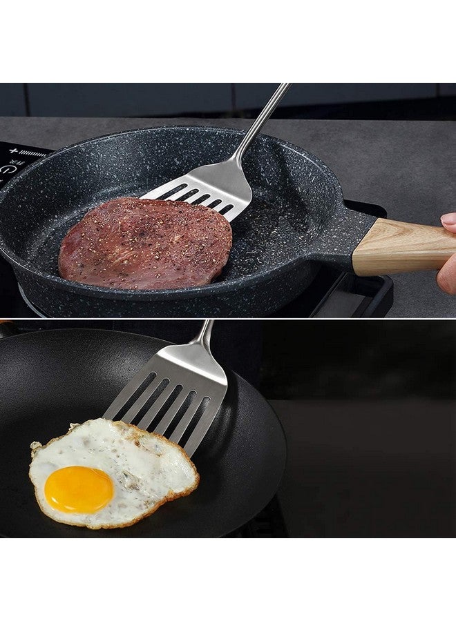 Mockery Stainless Steel Spatulas, Slotted Turner, Metal Spatulas Turner for Cooking, Barbecue Spatulas, Perfect for Flipping, Stirring, Stir-Frying, Draining, 13 Inch - Image 4
