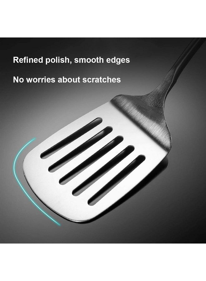 Mockery Stainless Steel Spatulas, Slotted Turner, Metal Spatulas Turner for Cooking, Barbecue Spatulas, Perfect for Flipping, Stirring, Stir-Frying, Draining, 13 Inch - Image 2