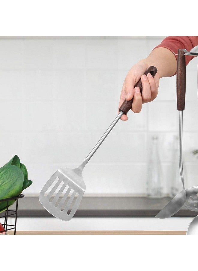 Mockery Stainless Steel Spatulas, Slotted Turner, Metal Spatulas Turner for Cooking, Barbecue Spatulas, Perfect for Flipping, Stirring, Stir-Frying, Draining, 13 Inch - Image 3