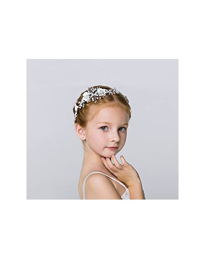 Loquat Girl Hairbands Pearl Crystal Headband，Princess Wedding Bride Hair Pins Clips Tiara for Women and Girls，Suitable for Shows - Image 4