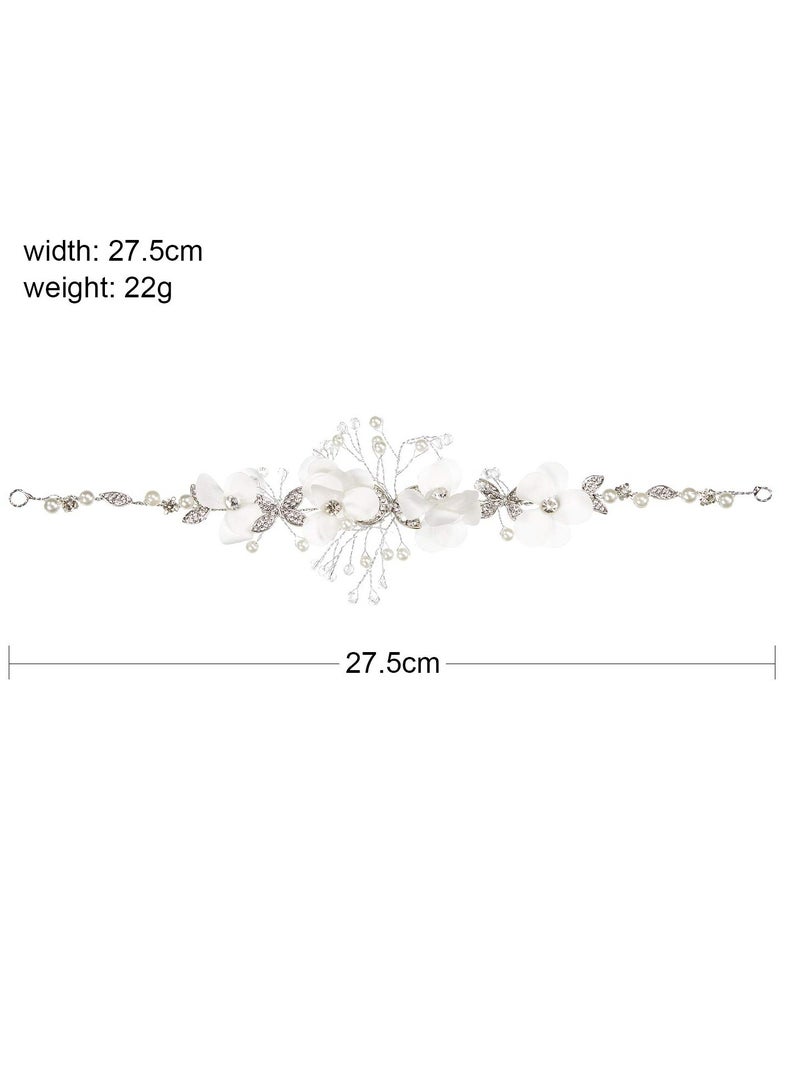 Loquat Girl Hairbands Pearl Crystal Headband，Princess Wedding Bride Hair Pins Clips Tiara for Women and Girls，Suitable for Shows - Image 2