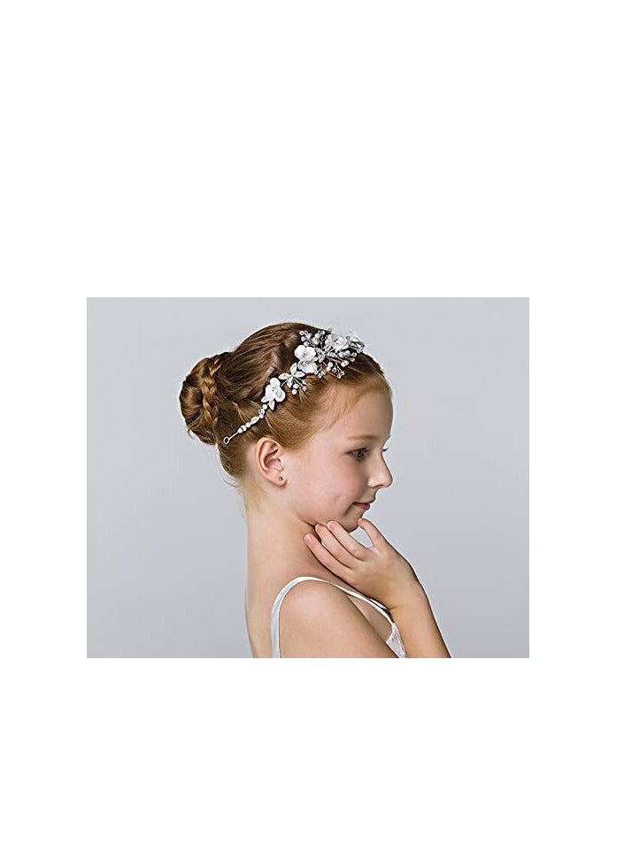 Loquat Girl Hairbands Pearl Crystal Headband，Princess Wedding Bride Hair Pins Clips Tiara for Women and Girls，Suitable for Shows - Image 5