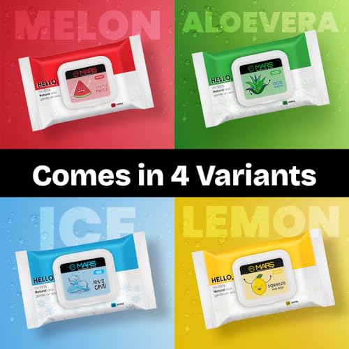 MARS Refreshing Wet Wipes for Face| Facial Cleansing | Refreshing & Skin Hydration| Soothing for skin | pH Balance & Alcohol Free | Nourishing with Fruit extract | 25 Wipes | Watermelon - Image 5