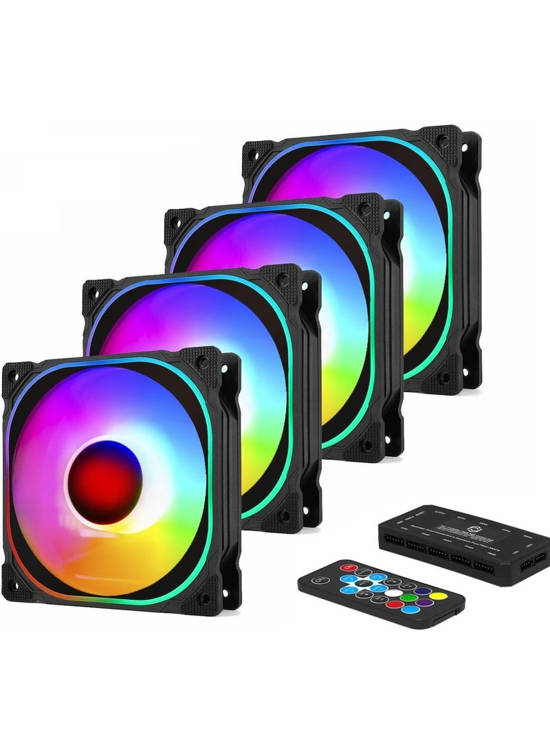 frisby FCL-F1274C 4 x 120MM Argb 4 Fan Set Kit Silent RGB Case Fan  - Image 1
