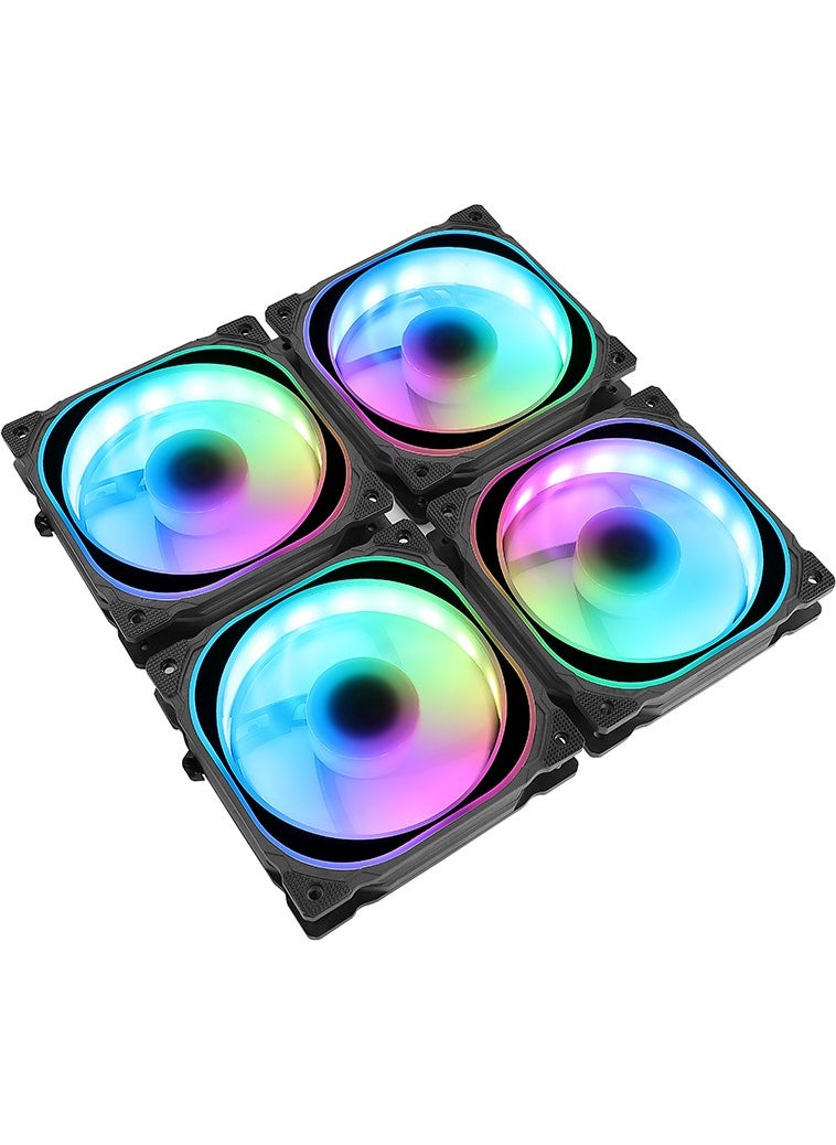 frisby FCL-F1274C 4 x 120MM Argb 4 Fan Set Kit Silent RGB Case Fan  - Image 2
