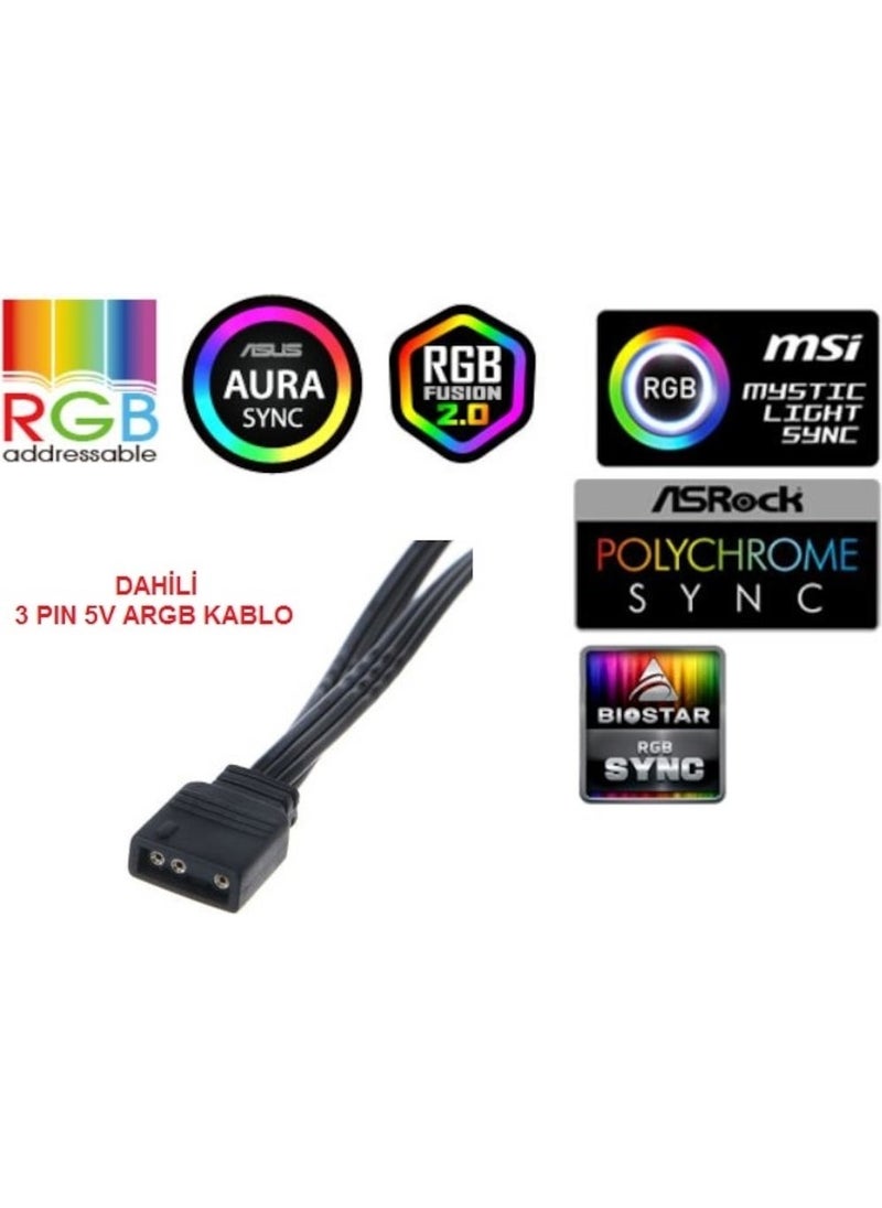 frisby FCL-F1274C 4 x 120MM Argb 4 Fan Set Kit Silent RGB Case Fan  - Image 4