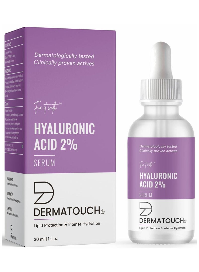 DERMATOUCH DERMATOUCH Hyaluronic Acid 2% Serum | For intense Hydration, Glowing Skin | Specially for Dry Skin | For both Men & Women | 30ml  - Image 1