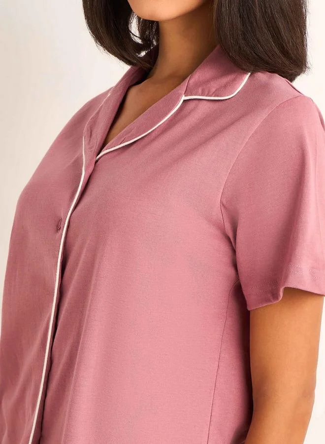 Splash FAV  Pyjama Set Button Down Shirt and Pants for Women | Best Price UAE