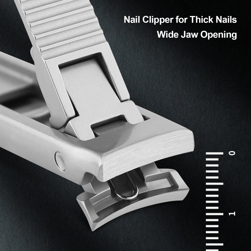 Nail Clipper: 1Pc Silver Stainless Steel Double Head Nail Clipper - Easy To Use Foldable Design, Sharp Blades For Thick Nails for Home And Professional Manicure Care - Image 2