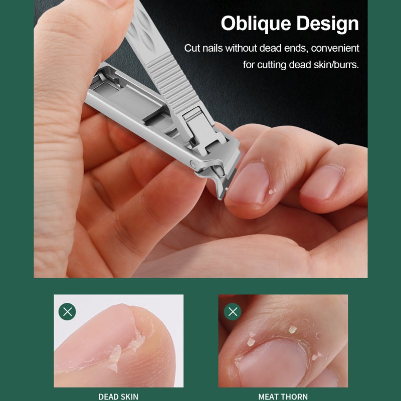 Nail Clipper: 1Pc Silver Stainless Steel Double Head Nail Clipper - Easy To Use Foldable Design, Sharp Blades For Thick Nails for Home And Professional Manicure Care - Image 5