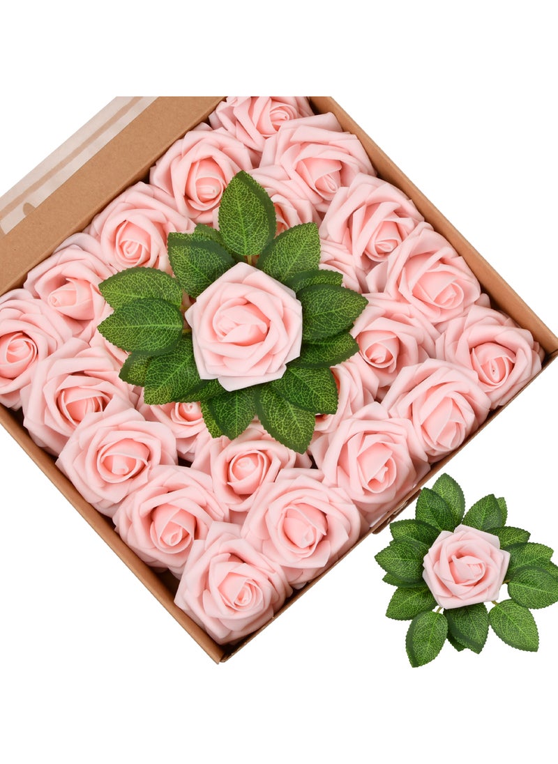 Generic - 25 Pcs Artificial Foam Roses with Stems, 8cm Flowers for Wedding Bouquets, Centerpieces, and DIY Decor - Image 1