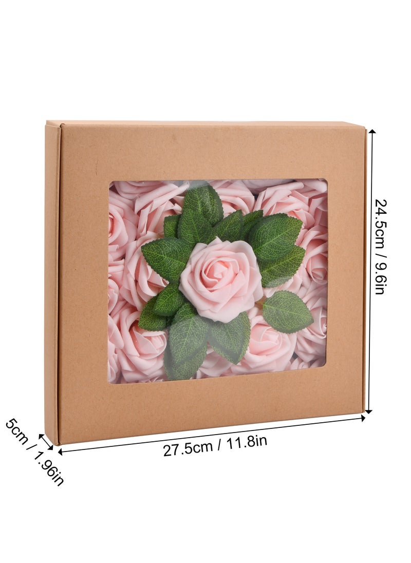 Generic - 25 Pcs Artificial Foam Roses with Stems, 8cm Flowers for Wedding Bouquets, Centerpieces, and DIY Decor - Image 1
