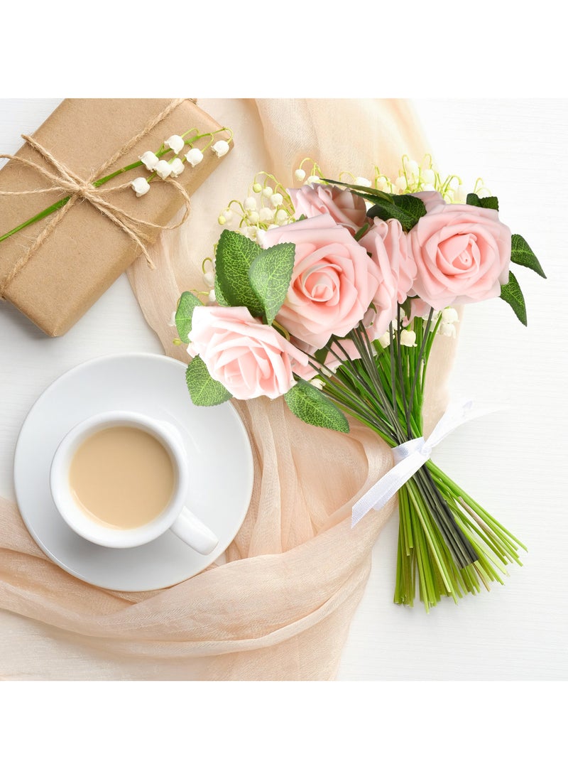 Generic - 25 Pcs Artificial Foam Roses with Stems, 8cm Flowers for Wedding Bouquets, Centerpieces, and DIY Decor - Image 1