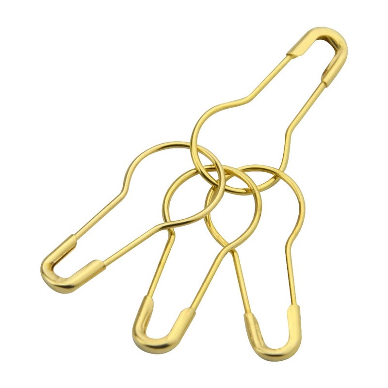 WMYCONGCONG 1000 pcs 0.8" Copper Gold Safety Pins Clothing Tag Pins Gourd Pins Bulb Pin Bead Needle Pin for DIY Home Accessories (Gold) - Image 1
