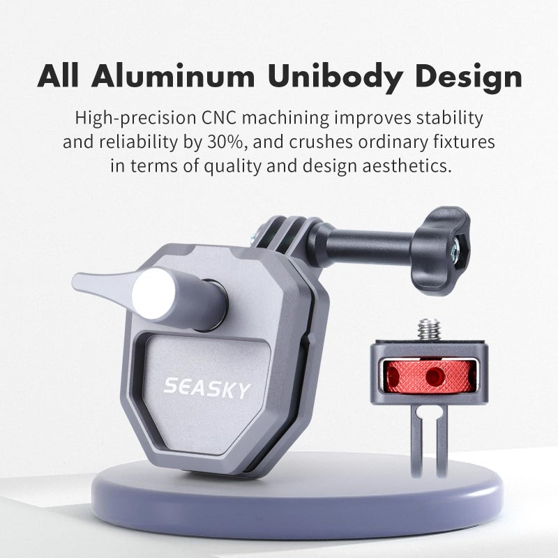 SEASKY M02 All Aluminum Metal Motorbike Motorcycle Windscreen Clamp Mount Accessories for Gopro Hero 13 12 11 10 9 8 7 for DJI Action 5 4 3 2 for insta360 X5 X4 X3 X2 Ace Pro 2 Sports Action Camera - Image 3