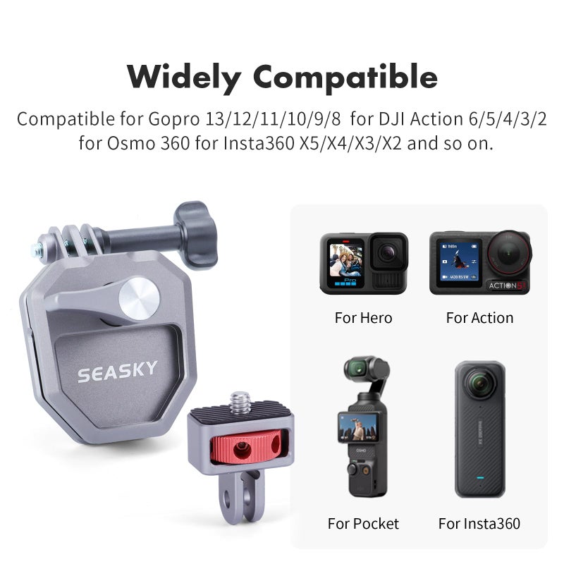 SEASKY M02 All Aluminum Metal Motorbike Motorcycle Windscreen Clamp Mount Accessories for Gopro Hero 13 12 11 10 9 8 7 for DJI Action 5 4 3 2 for insta360 X5 X4 X3 X2 Ace Pro 2 Sports Action Camera - Image 5