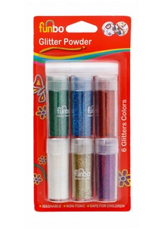 Funbo 6-Piece Glitter Powder Set With A Pack Of Glue 