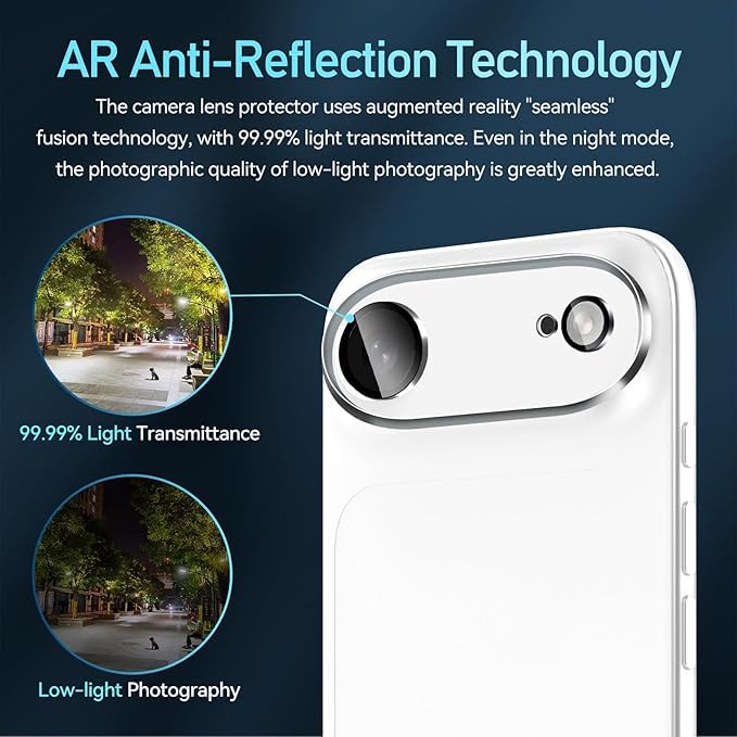 OpenTech® Premium Camera Lens Protector Tempered Glass Compatible For iPhone 17 Air With Edge To Edge Coverage (Full Transparent) (Pack of Two) - Case friendly, Anti Scratch glass - Image 3