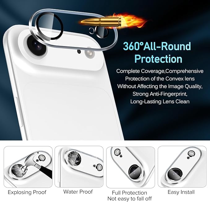 OpenTech® Premium Camera Lens Protector Tempered Glass Compatible For iPhone 17 Air With Edge To Edge Coverage (Full Transparent) (Pack of Two) - Case friendly, Anti Scratch glass - Image 2