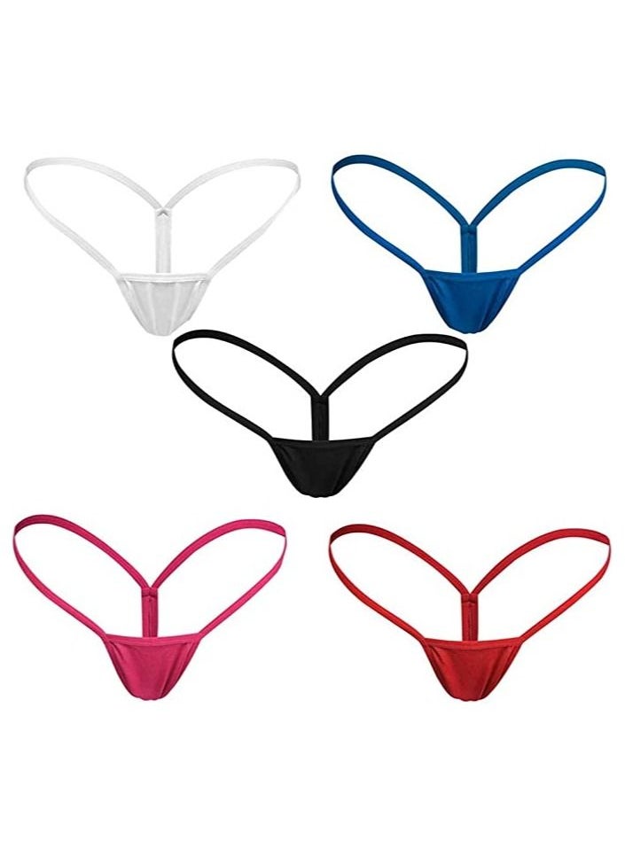 SYOSI Women's G-String Lace Thongs Panties Underwear, 5pcs Low Rise T-Back Underpants, Lace T Pants One Line Low Waist Comfortable G-String Underwear Thongs Panties Lingerie Underwear (Size: L)  - Image 1