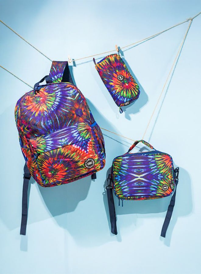 CUBS Junior Junior Student Backpack Navy/Red Tie Dye Pencil case - Image 3