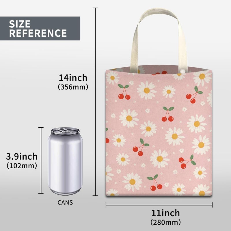 ABUIFDK Car Trash Can, Cute Car Trash Bag, Hanging Car Organizer and Storage Bag, Trash Bin for Car Accessories, Vehicle, Travelling, Camping Cute Pink Daisy Cherry - Image 5