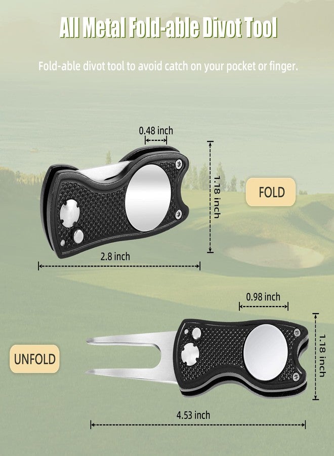 Mile High Life All Metal Foldable Golf Divot Tool with Pop-up Button & Magnetic Ball Marker (Multi-Colors/Shape) - Image 4