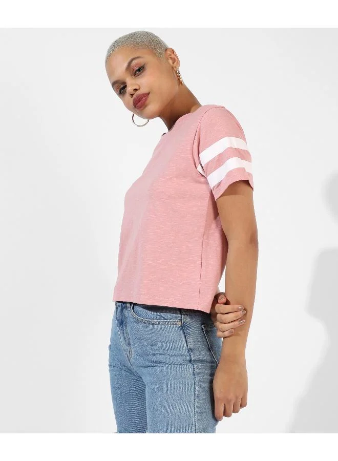 Pinacolada  Women's Solid Light Pink Boxy Top for Women | Best Price UAE