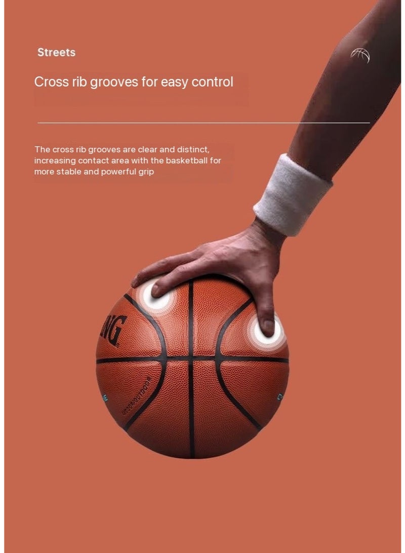 SPALDING "Spalding Official Size 6 Basketball" Professional Game & Training Ball + 3-Piece Accessory Set (Storage Bag/Pump/Needle) Wear-Resistant & Non-Slip for Women, Teens Indoor/Outdoor - Image 5