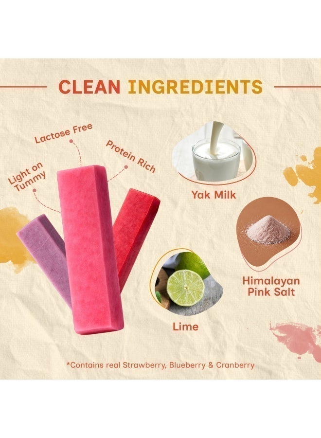 PUPRAZY Himalayan Dog Chew Bars| Blueberry, Strawberry, Cranberry| All Natural, Junk-Free Dental Chews| 3 flavors - Image 3