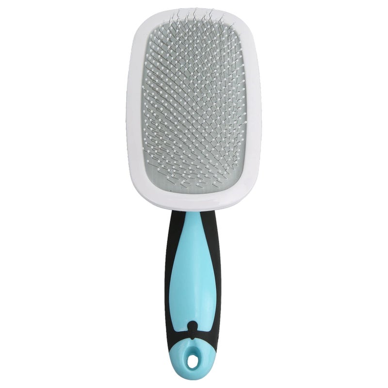 White Head Blue Handle Small Pet Rotating Needle Comb Stainless Steel Brush 360 Rotation Easy Hair Removal - Image 2