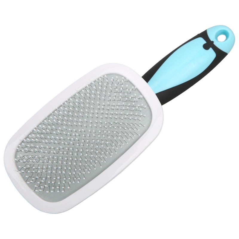 White Head Blue Handle Small Pet Rotating Needle Comb Stainless Steel Brush 360 Rotation Easy Hair Removal - Image 4
