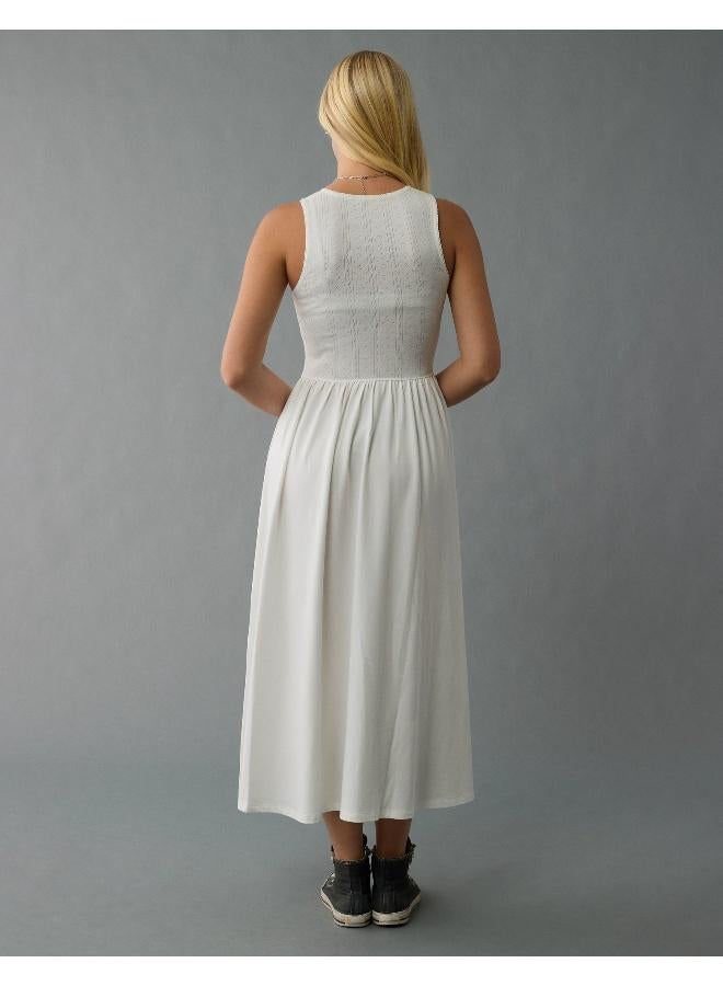 American Eagle AE Mixed Media Knit Midi Dress - Image 4
