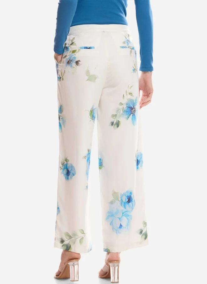 Virgio  Virgio Women Floral Print Tencel Wide Leg Regular Trouser for Women | Best Price UAE