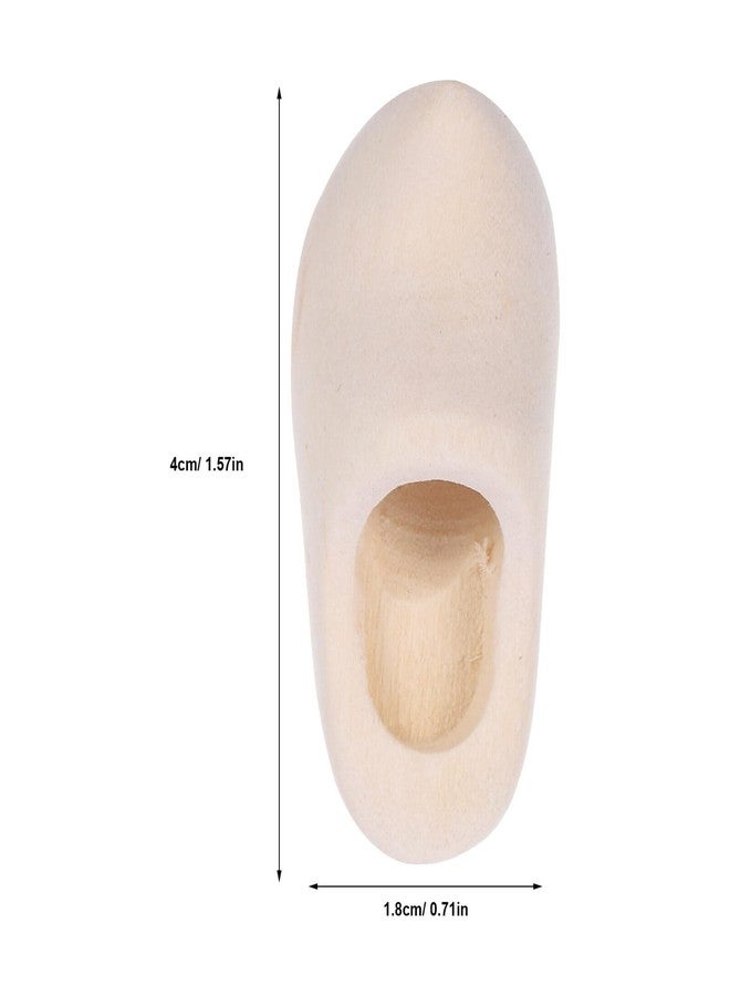 DIYEAH Mini Wooden Shoes 1 Pair Unfinished Doll House Decor Klompen DIY Craft Accessory 1.57In Miniature Dutch Style Wooden Clogs for Home Decoration - Image 5