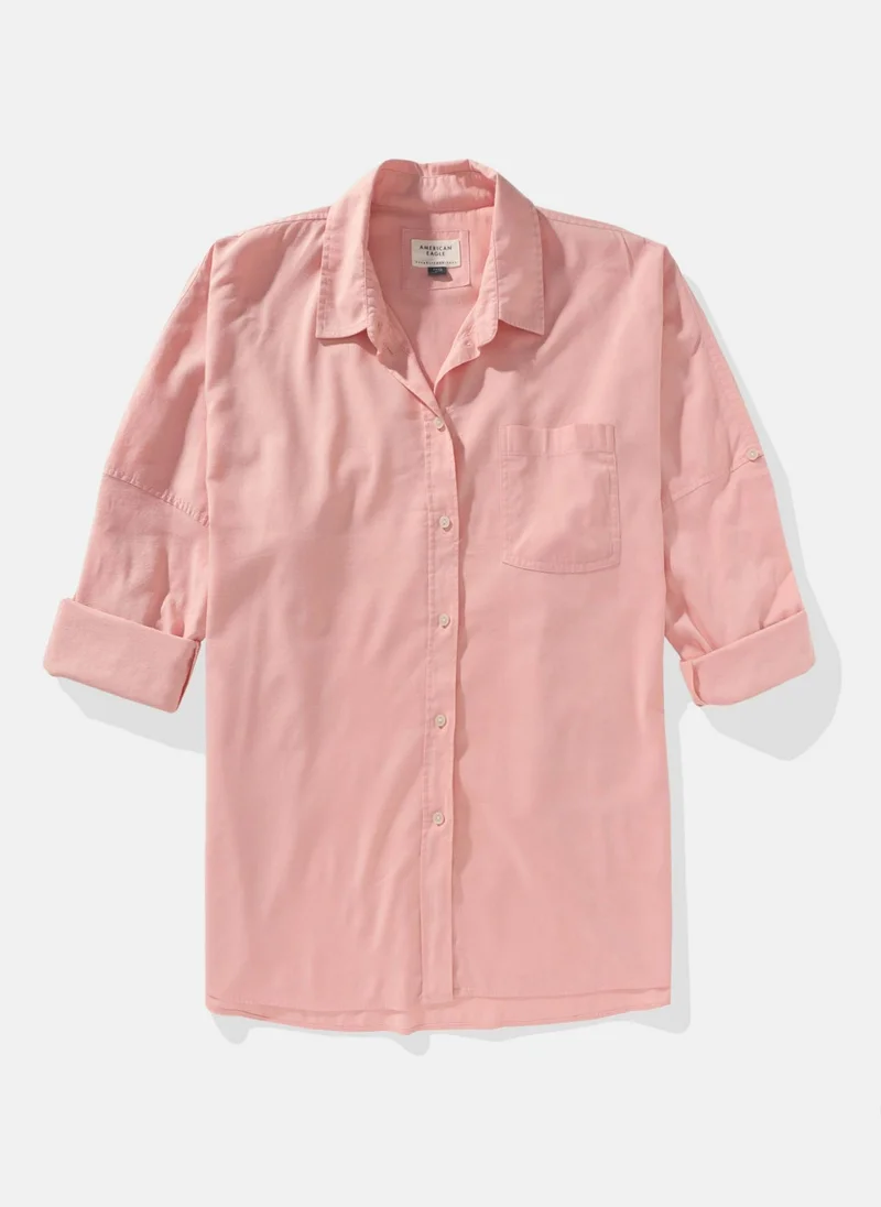 امريكان ايجل Pocket Detail Button Down Oversized Shirt