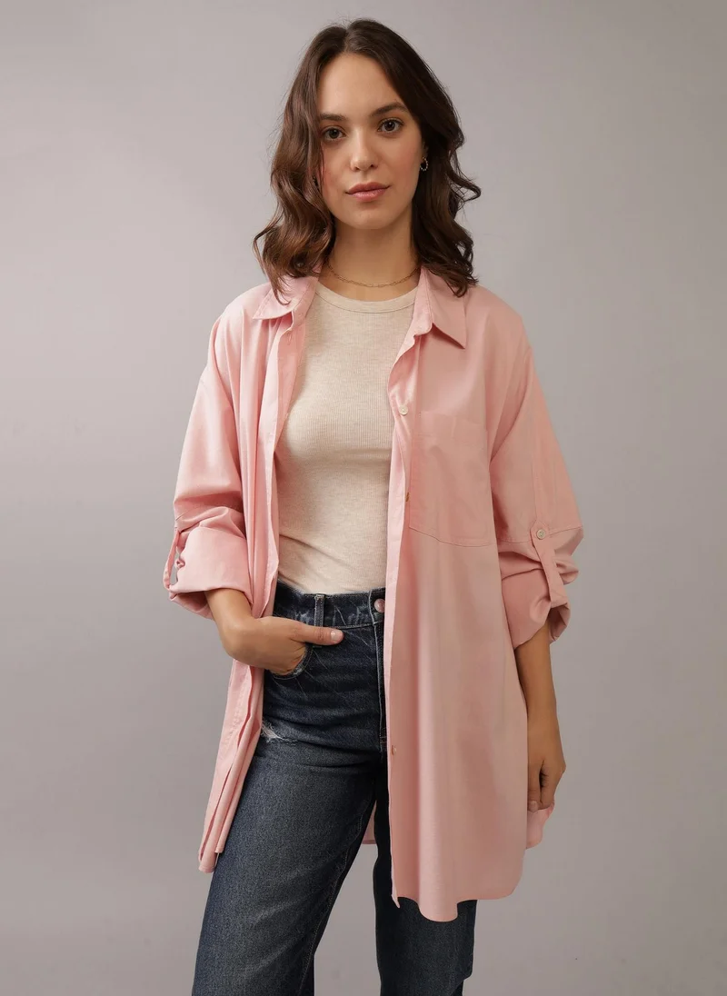 امريكان ايجل Pocket Detail Button Down Oversized Shirt