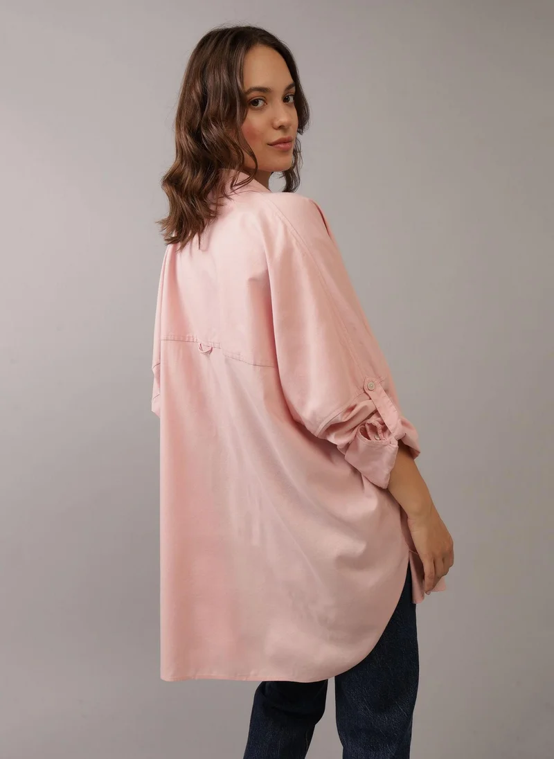 امريكان ايجل Pocket Detail Button Down Oversized Shirt