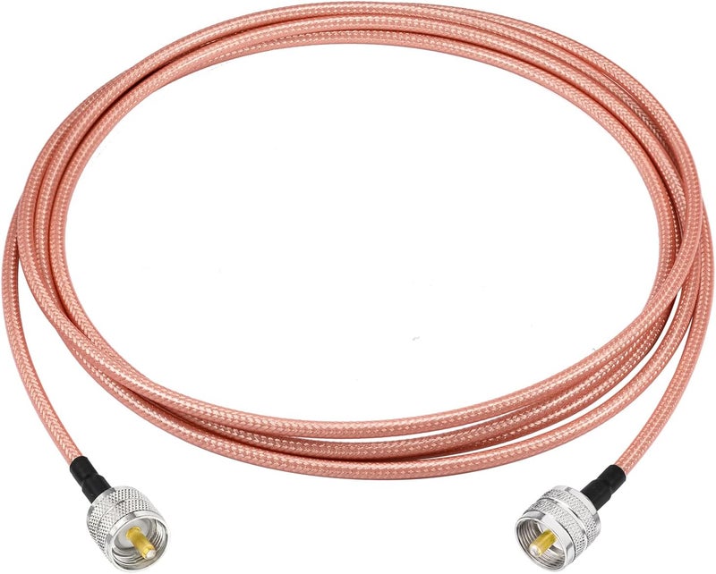 Superbat High Power CB Coax Cable 10ft UHF Male PL-259 to UHF Male PL-259 Jumper RG142 for Outdoor HAM Radios CB Radio Antenna Analyzer Dummy Load SWR Meter - Image 1