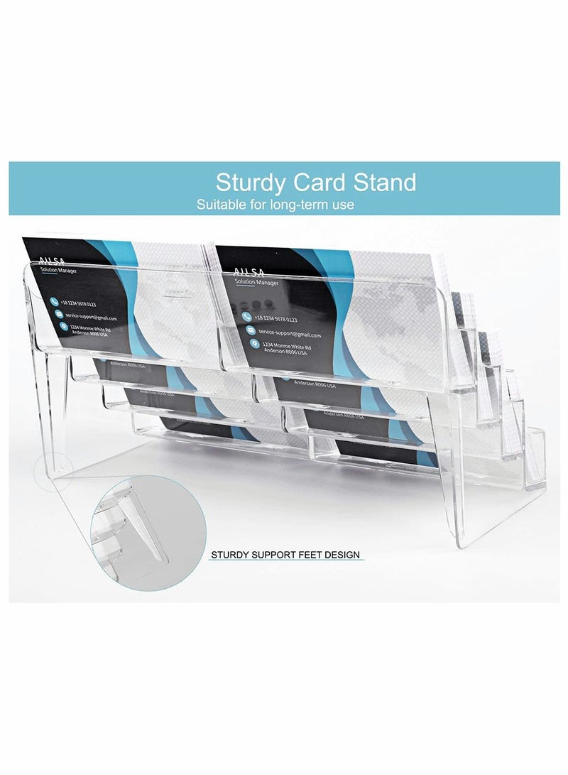 Generic 8 Pocket Acrylic Business Card Holder for Desk Clear Stand Desktop Display for Exhibition, Home, and Office  - Image 2